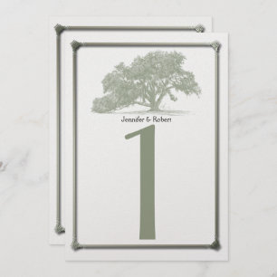 Oak Tree Plantation Wedding Tischnummer