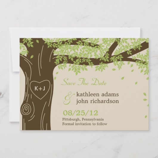 Oak Tree Save the Date Card (Vorderseite)