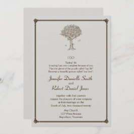 Oak Tree Sketch Wedding Einladung