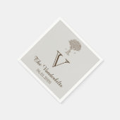 Oak Tree Sketch Wedding Napkin Serviette (Ecke)