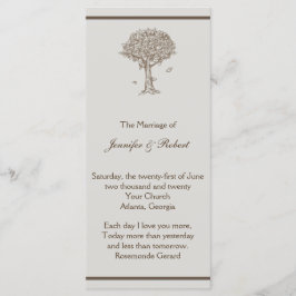 Oak Tree Sketch Wedding Program Programm