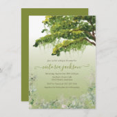 Oak Tree Spanish Moss Floral Southern Charm Invita Einladung (Vorne/Hinten)
