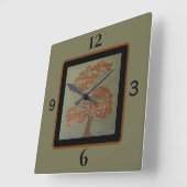 Oak Tree Square Wall Clock Quadratische Wanduhr (Winkel)