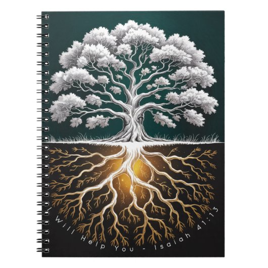 Oak Tree Strength Faith Journal - Rooted Design Notizblock (Vorderseite)