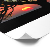 Oak Tree Sunset Poster (Ecke)