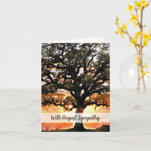 Oak Tree Sympathy Card Karte (Gelbe Blume)