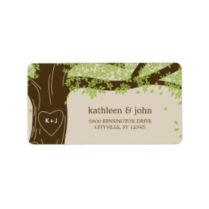 Oak Tree Wedding Address Labels Adressaufkleber