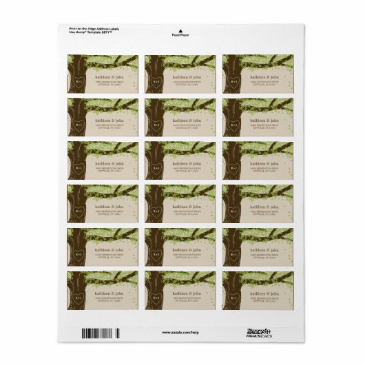 Oak Tree Wedding Address Labels Adressaufkleber (Vorne)