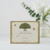 Oak Tree Wedding Matching UAWG RSVP Karte (Stehend Vorderseite)