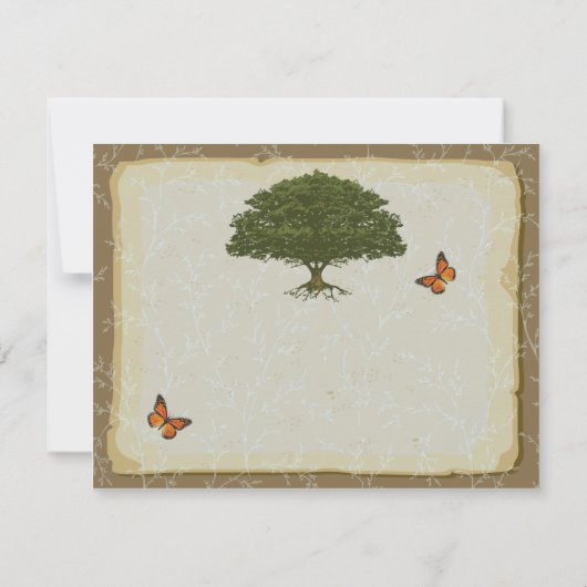 Oak Tree Wedding Matching UAWG RSVP Karte (Rückseite)