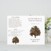 Oak Tree Wedding Program (Stehend Vorderseite)