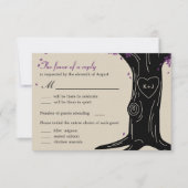 Oak Tree Wedding RSVP Card mit Menü Selection (Vorderseite)