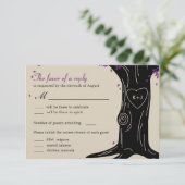 Oak Tree Wedding RSVP Card mit Menü Selection (Stehend Vorderseite)