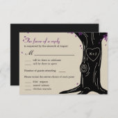 Oak Tree Wedding RSVP Card mit Menü Selection (Vorne/Hinten)