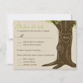 Oak Tree Wedding RSVP Card mit Menü Selection Karte (Vorderseite)