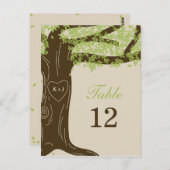 Oak Tree Wedding Tischnummer Card (Vorne/Hinten)