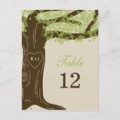 Oak Tree Wedding Tischnummer Card (Vorderseite)