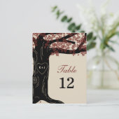 Oak Tree Wedding Tischnummer Card (Stehend Vorderseite)