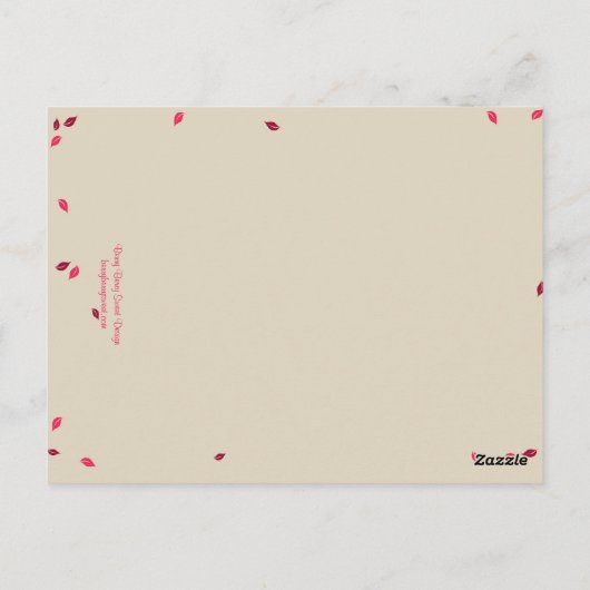 Oak Tree Wedding Tischnummer Card - Fuchsia (Rückseite)