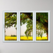 Oak Tree White 3 Pane Window Illusion Poster (Vorne)