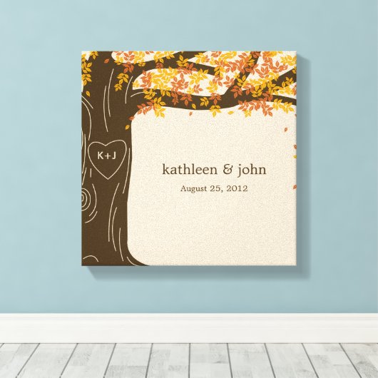 Oak Tree Wrapped Canvas Art - Orange Leinwanddruck (Insitu (Holzboden))