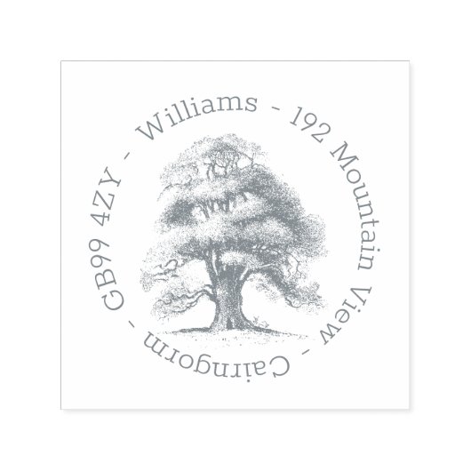 Oak Tree Zuhause Address Self-Inking Briefmarke Permastempel (Design)