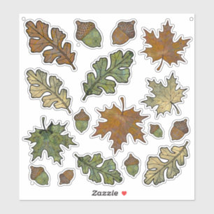 Oak- und Ahornleaf-Aufkleber mit Acornen Aufkleber