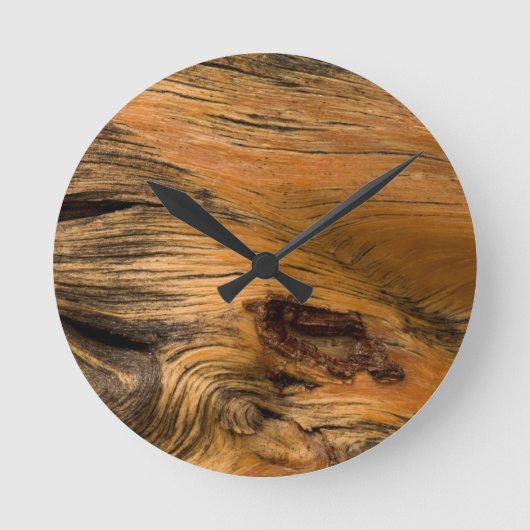 Oak Wood Round Wall Clock Runde Wanduhr (Vorderseite)