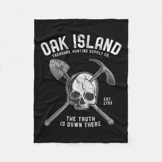 Oak Wood Skull Island Vintag Skull Templar Treasu Fleecedecke (Vorderseite)