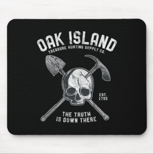 Oak Wood Skull Island Vintag Skull Templar Treasu Mousepad