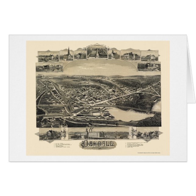 Oakdale, panoramische Karte MAs - 1891 (Vorderseite (Horizontal))
