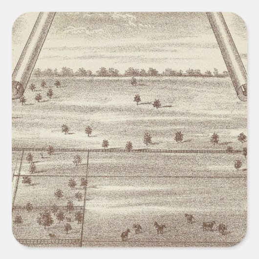 Oakdale Ranch Quadratischer Aufkleber (Vorderseite)