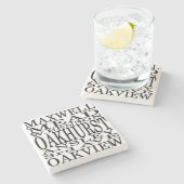 Oakhurst, Oakhurst Untersetzer, Oakhurst Decatur Steinuntersetzer (Seitenansicht)