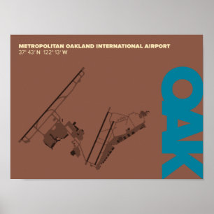 Oakland Airport (OAK) Diagramm Poster