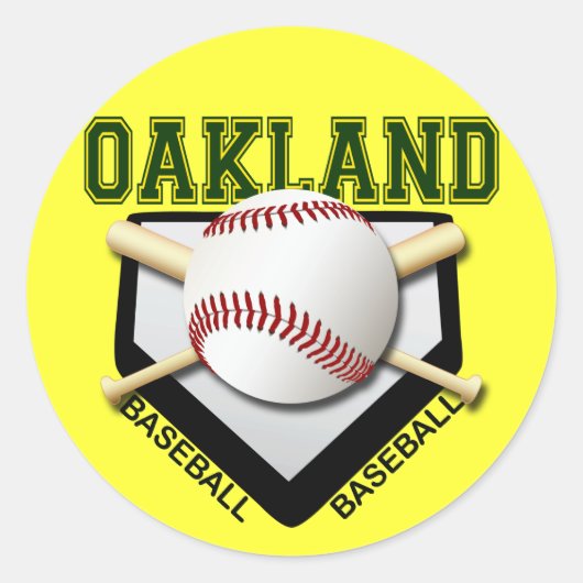 OAKLAND BASEBALL RUNDER AUFKLEBER (Vorderseite)