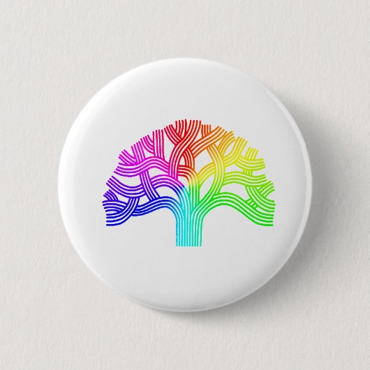 Oakland-Baum-Regenbogen Button (Vorderseite)