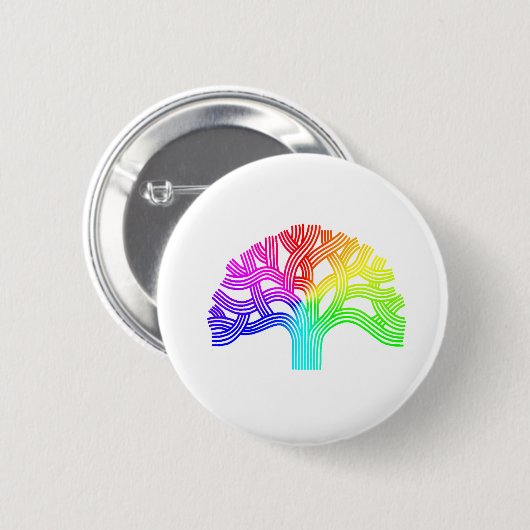 Oakland-Baum-Regenbogen Button (Vorne & Hinten)