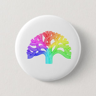 Oakland-Baum-Regenbogen Button