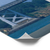 Oakland Bay Bridge mit Segelboot, San Francisco, C Poster (Ecke)