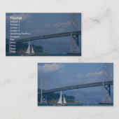 Oakland Bay Bridge mit Segelboot, San Francisco, C Visitenkarte (Vorne/Hinten)
