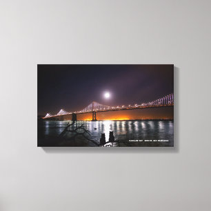 Oakland Bay Bridge , San Francisco Night Time Leinwanddruck