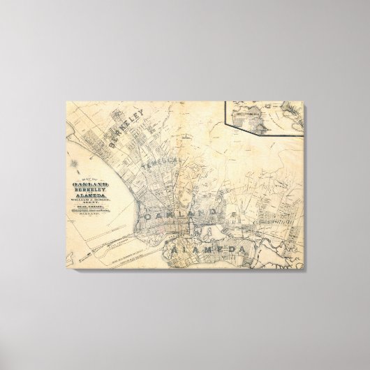 Oakland, Berkeley, Alameda Leinwanddruck (Vorderseite)