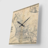 Oakland, Berkeley, Alameda Quadratische Wanduhr (Winkel)