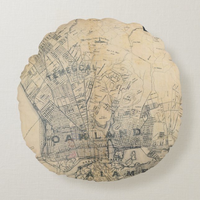 Oakland, Berkeley, Alameda Rundes Kissen (Vorderseite)