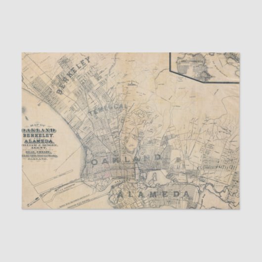 Oakland, Berkeley, Alameda Seidenpapier (Vorderseite)