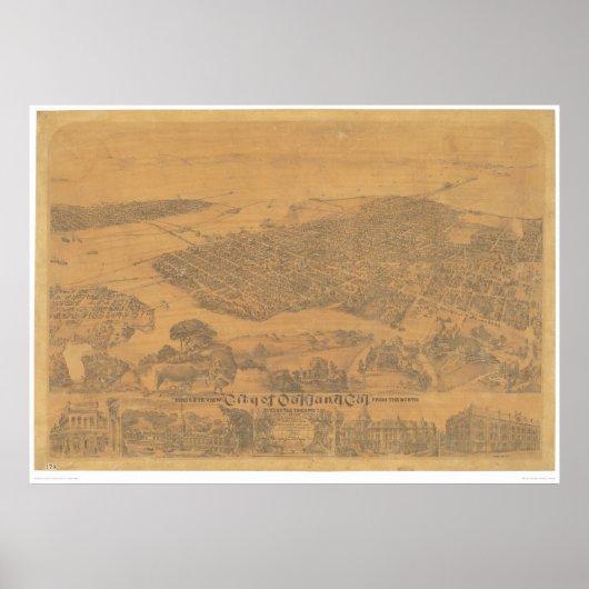 Oakland, CA. Panoramakarte 1881 (1231A) Poster (Vorne)