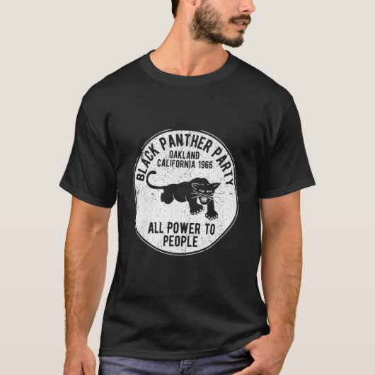 Oakland California 1966 Black Panther Py Distresse T-Shirt (Vorderseite)