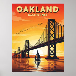 Oakland California Bachbrücke Vintag Poster