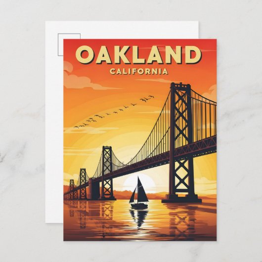 Oakland California Bachbrücke Vintag Postkarte (Vorne/Hinten)