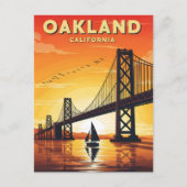 Oakland California Bachbrücke Vintag Postkarte (Vorderseite)